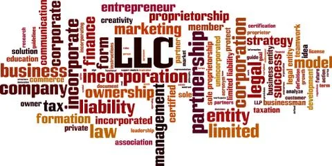 LLC word cloud Stock Illustration