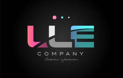 LLE l l e three letter logo icon design Stock Illustration