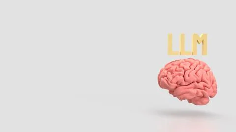 The LLM and Brain for Technology concept 3d Rendering. Illustrazione stock