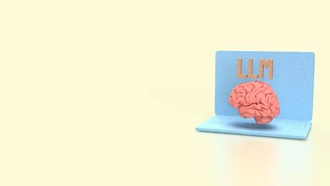 The LLM and Brain for Technology concept 3d Rendering. Illustrazione stock