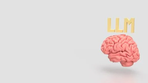 The LLM and Brain for Technology concept 3d Rendering. Illustrazione stock