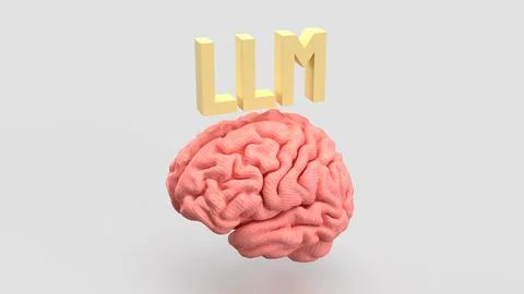 The LLM and Brain for Technology concept 3d Rendering. 스톡 일러스트