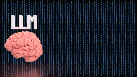 The LLM and Brain for Technology concept 3d Rendering. 스톡 일러스트