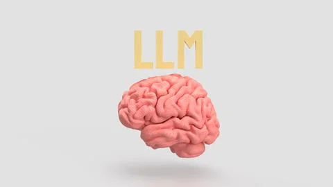 The LLM and Brain for Technology concept 3d Rendering. イラスト素材