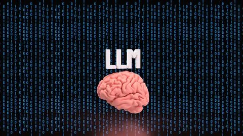 The LLM and Brain for Technology concept 3d Rendering. 库存插图