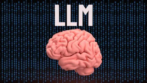 The LLM and Brain for Technology concept 3d Rendering. 스톡 일러스트