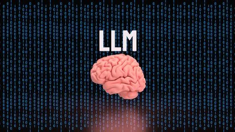 The LLM and Brain for Technology concept 3d Rendering. Stock Photos
