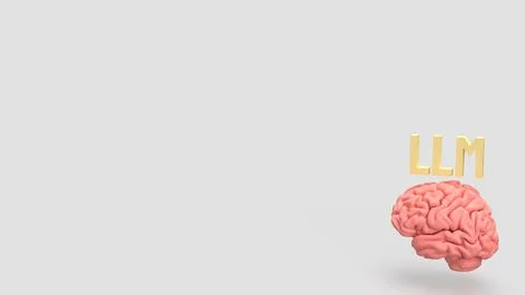 The LLM and Brain for Technology concept 3d Rendering. Photos