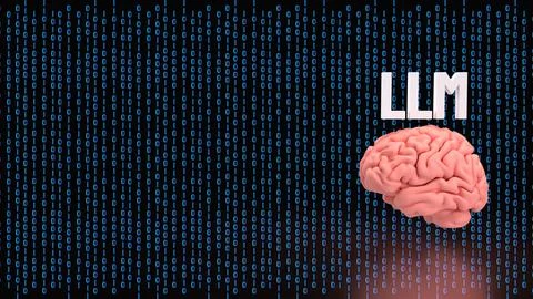 The LLM and Brain for Technology concept 3d Rendering. Stockfoto's