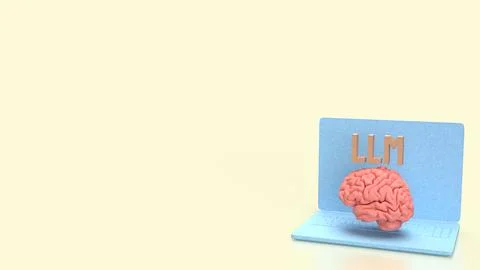 The LLM and Brain for Technology concept 3d Rendering. 写真素材