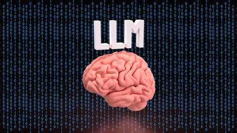 The LLM and Brain for Technology concept 3d Rendering. 写真素材