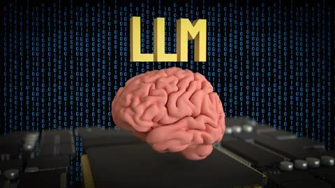 The LLM and Brain for Technology concept 3d Rendering. Stockfoto's