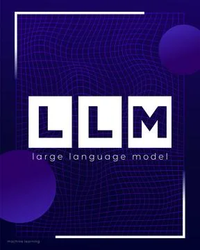 LLM design, large language model vector vertical banner 스톡 일러스트