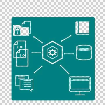 LLM Knowledge Base-Six-Source Retrieval Architecture Vector Icon for AI and RAG 스톡 일러스트