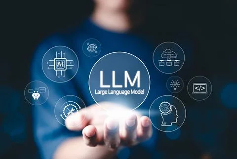 LLM Large Language Model and AI technology concept. Stock-Fotos