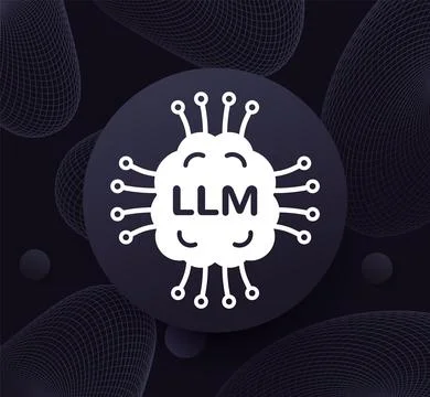 LLM, Large Language Model design, vector Ilustração Stock