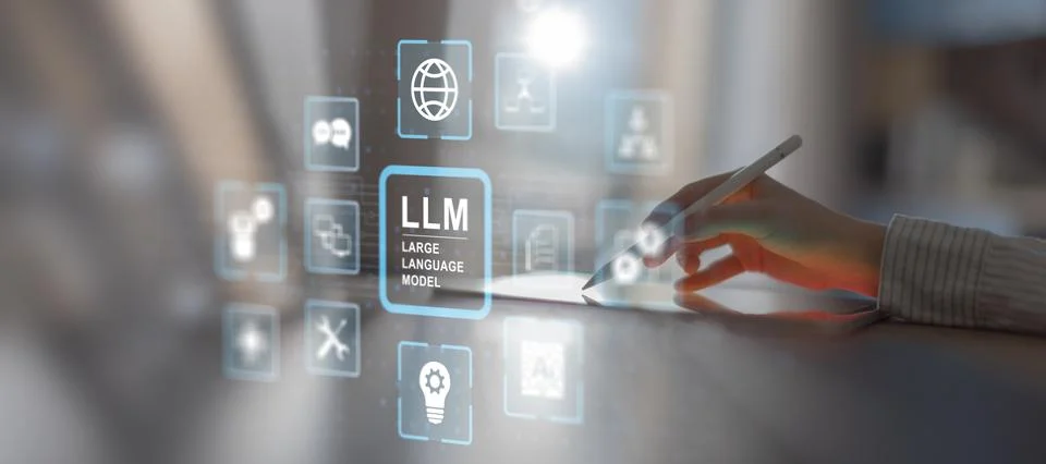 LLM Large Language Model for Natural Language Processing and AI Applications Stock Photos
