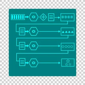 LLM Pipeline Schema - Multi‑Stage AI Processing Flow Stock-Illustration