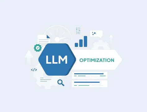 LLM SEO - large language model optimization for AI search engines using intent Illustrazione stock