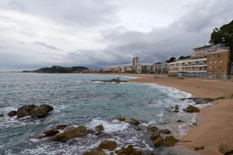 Lloret de mar beach panoramic 库存照片