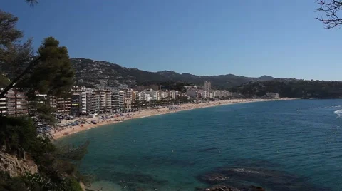 Lloret de mar sea views and beach Stock Footage 66514864