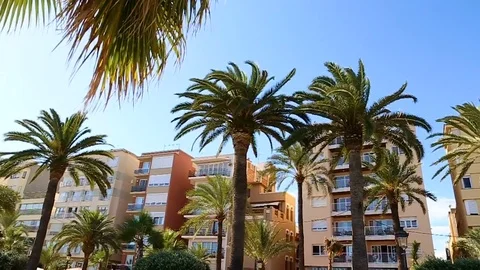 Lloret de Mar Spain. City of Catalonia in hot summer Stock Footage 78987477