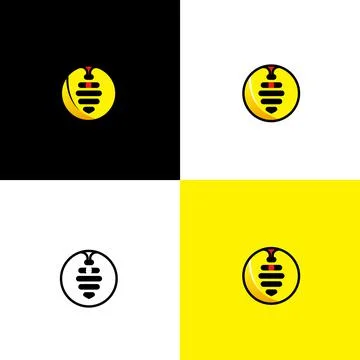 Llow abstract bee logo design vector template Stock Illustration