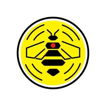 Llow abstract bee logo design vector template Stock Illustration