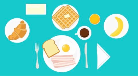 Llustration of a breakfast with fried egg Stock Illustration