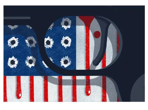 Llustration of a Gun trigger. Gun Law Illustration.. Stock Illustration