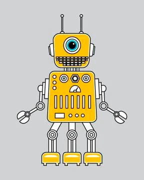 Llustration of a vintage robot Stock Illustration