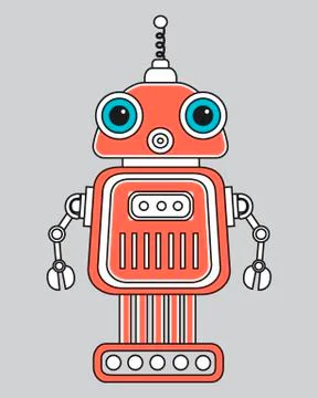 Llustration of a vintage robot Stock Illustration