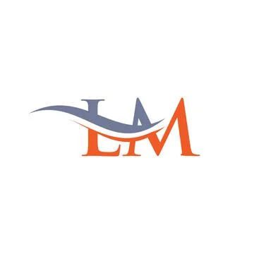 LM Logo design vector. Swoosh letter LM logo design Stock Illustration