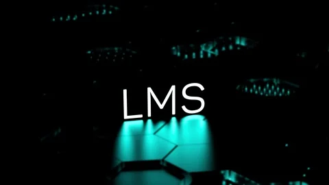 LMS Learning Management System, neon text, program, animation. 3D render Stock Footage 318849784