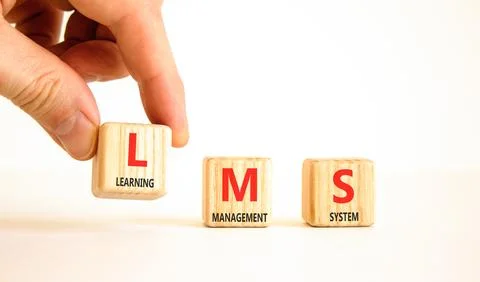 LMS learning management system symbol. Concept words LMS learning management  Foto stock