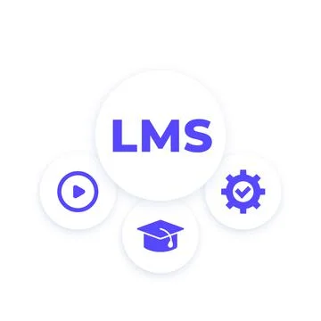 LMS, Learning Management System, vector Stockillustratie