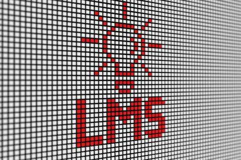 LMS text scoreboard blurred background 3d illustration Stock Illustration