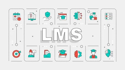 LMS white word concept Stock Illustration