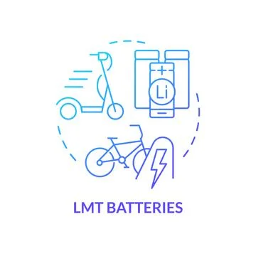 LMT batteries blue gradient concept icon Stock Illustration