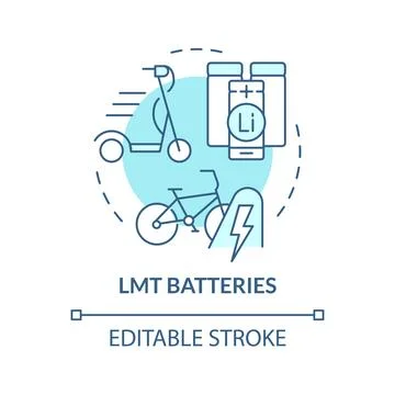 LMT batteries soft blue concept icon Stock Illustration
