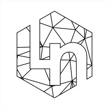 LN geometric triangle block chain font Illustrazione stock