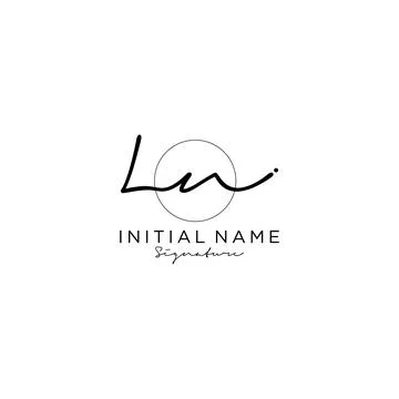 LN Initial handwriting logo design Stock Illustration
