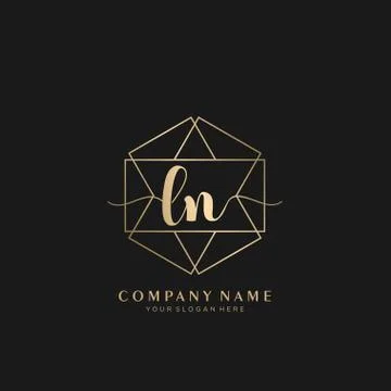 LN Initial handwriting logo geometric template vector Ilustração Stock