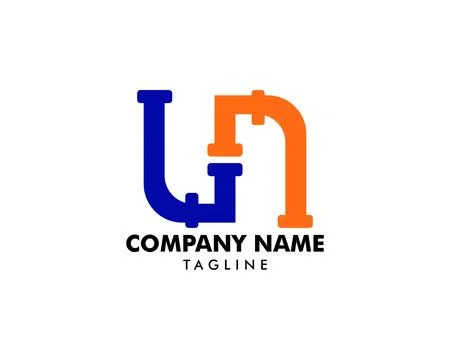 LN Pipe Letter Logo Icon Design Stock Illustration