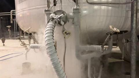 LN2 gas system. Stock Footage 104269699