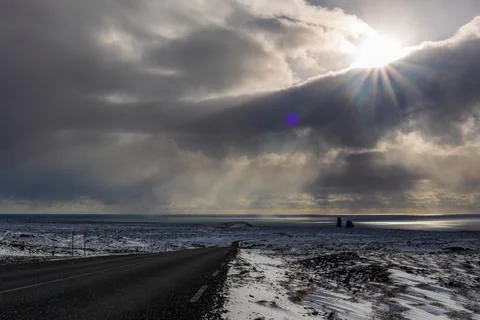 Lndrangar in a winter day Stock Photos