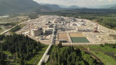 LNG Canada construction site overview Stock Footage 250658765
