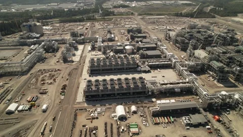 LNG Canada Cooling Tower Construction Stock Footage 250637240