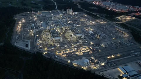 LNG Canada facility overview susnet Stock Footage 250630498