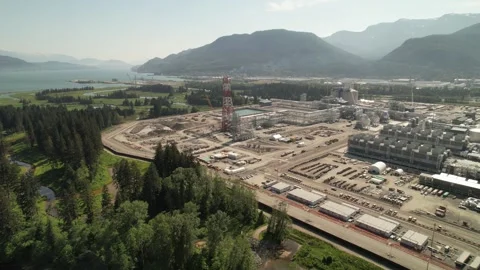 LNG Canada Flare Stack Stock Footage 250640194